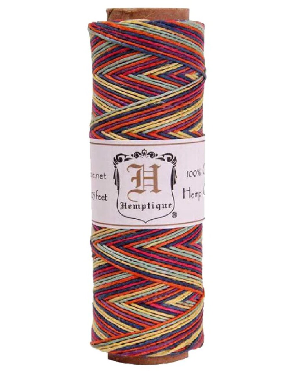 Hemptique 0.5mm #10 Variegated Hemp Cord Spools Eco Friendly Sustainable Naturally Grown Jewelry Bracelet Making Paper Crafting Scrapbooking Bookbinding Mixed Media Crocheting Macrame Seasonal Holiday Gift Wrapping Outdoor Gardening